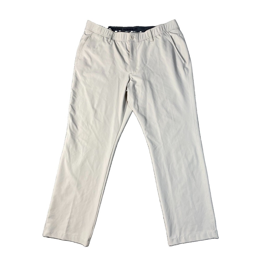 Under Armour Pants Mens 38x30 Cream Golf Chino Stretch Performance Straight